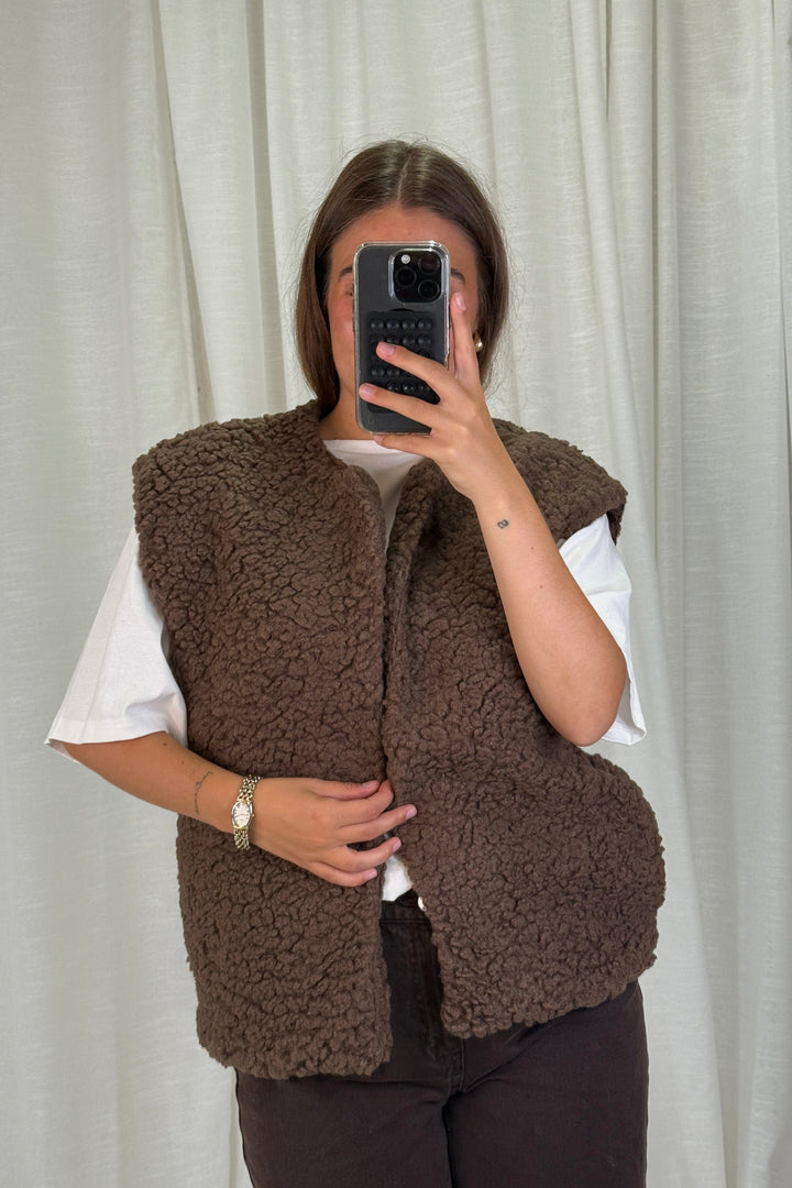 A-bee - Alicia Vest - Dark Brown Veste 