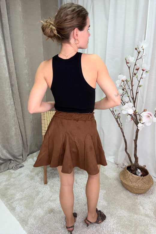 A-bee - Astrid Skirt A - Dark Brown Nederdele 