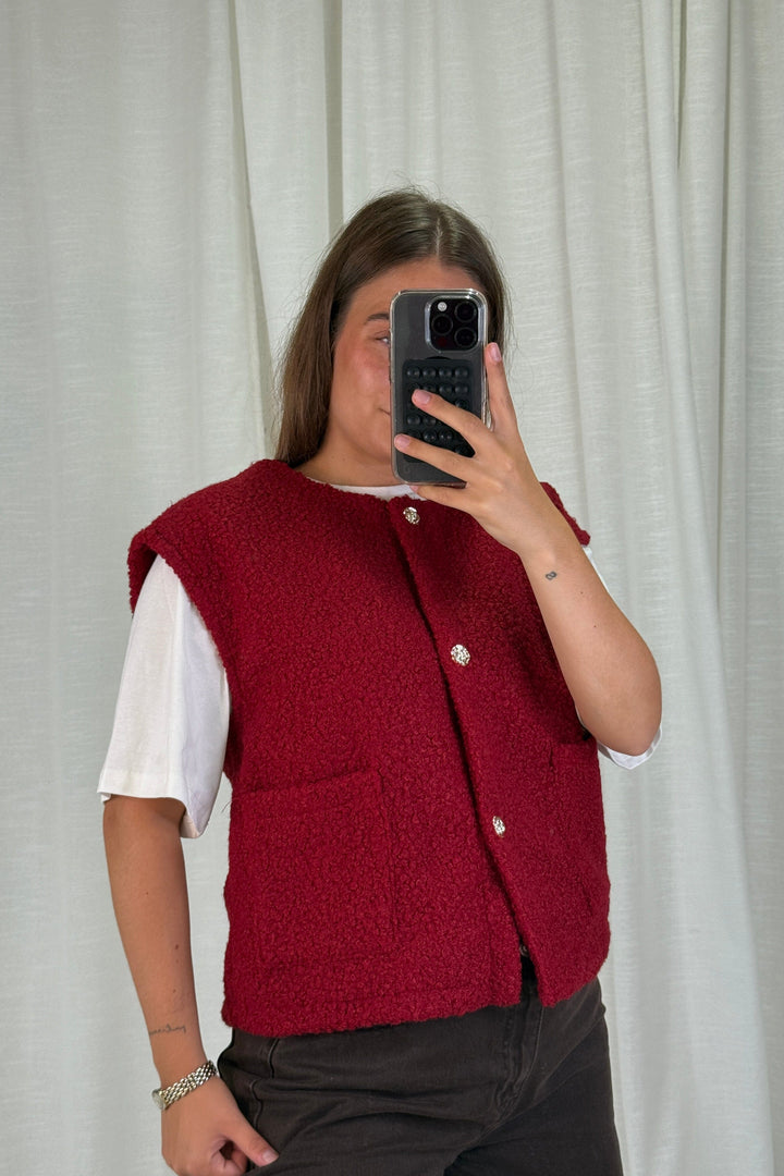 A-bee - Aurora Vest - Burgundy Veste 