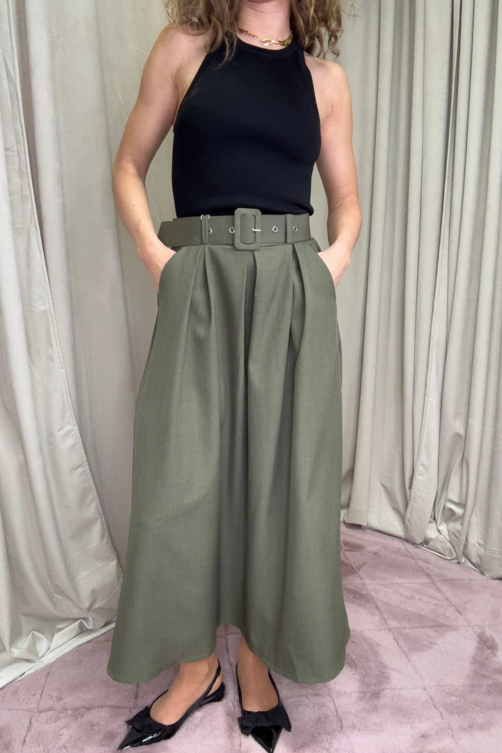 A-bee - Berta Skirt - Khaki Nederdele 