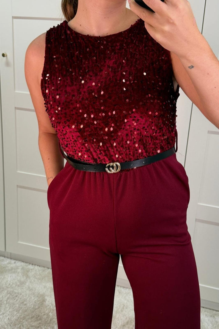 A-bee - Carina Jumpsuit - Burgundy Buksedragter 