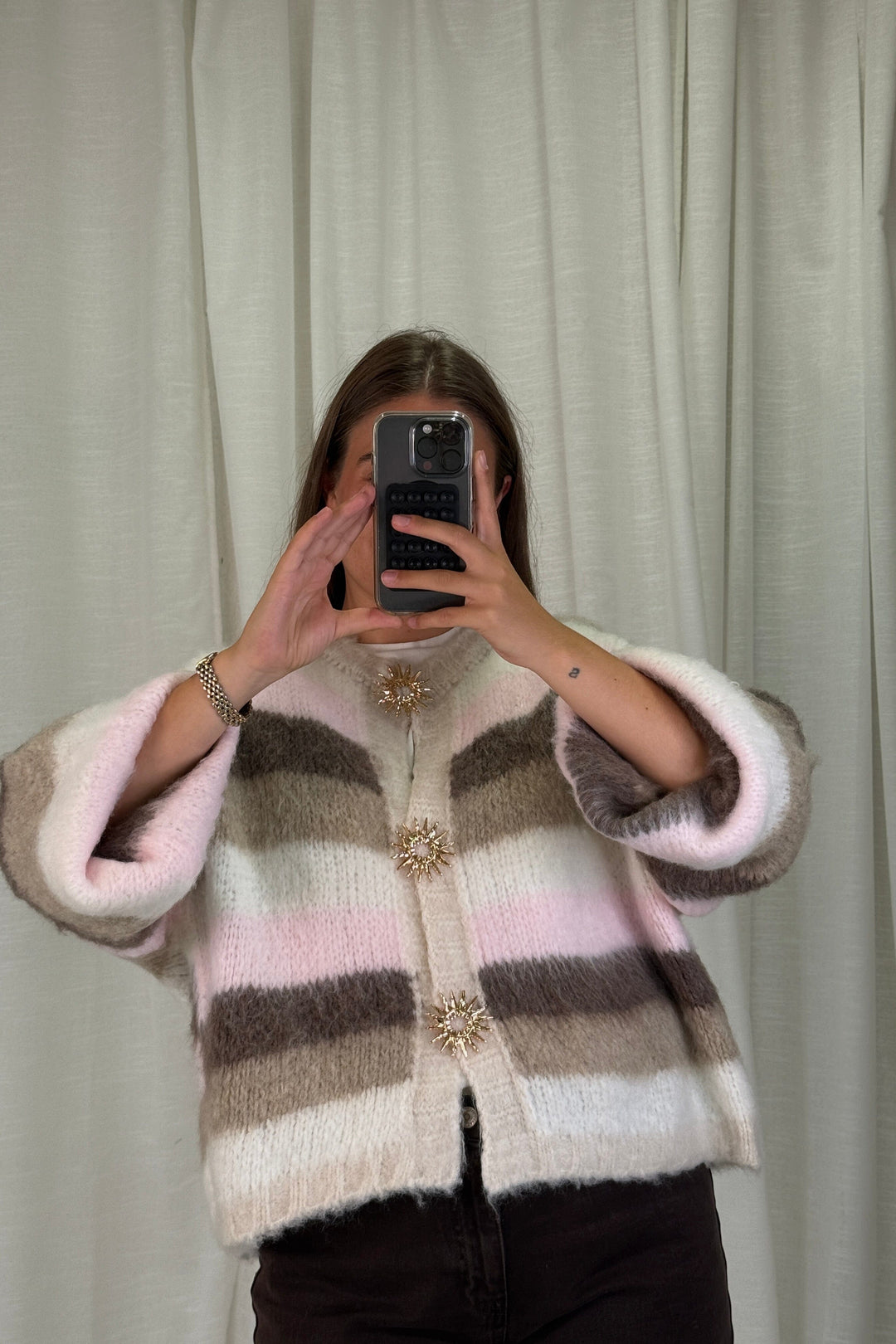 A-bee - Cecilia Knit sweater - Beige Strikbluser 