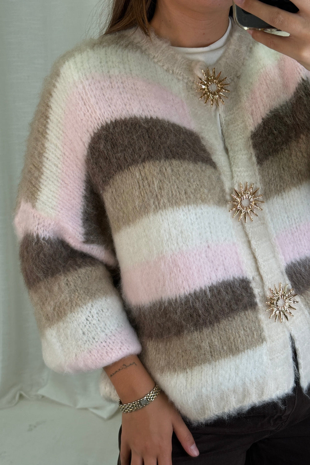 A-bee - Cecilia Knit sweater - Beige Strikbluser 
