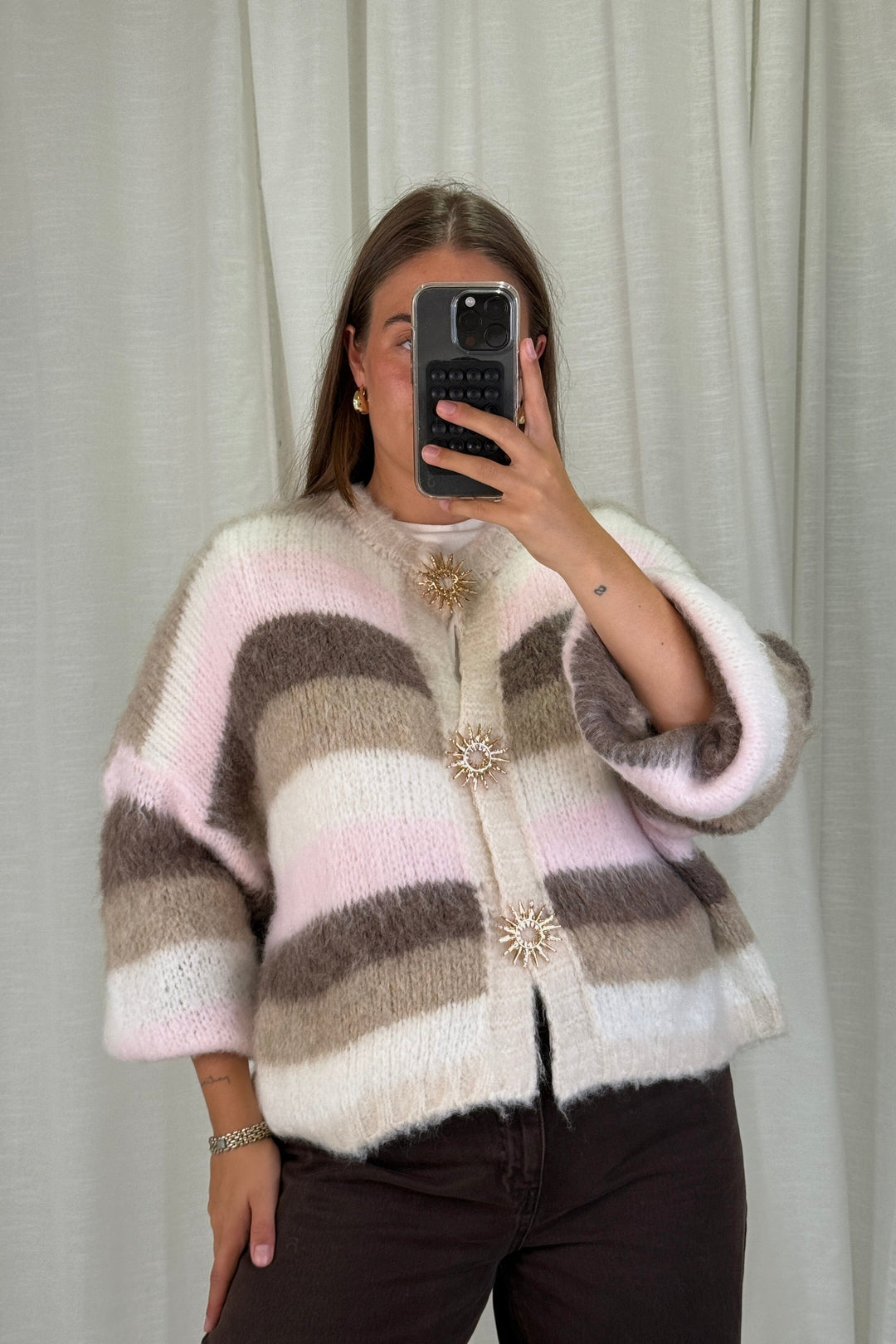 A-bee - Cecilia Knit sweater - Beige Strikbluser 