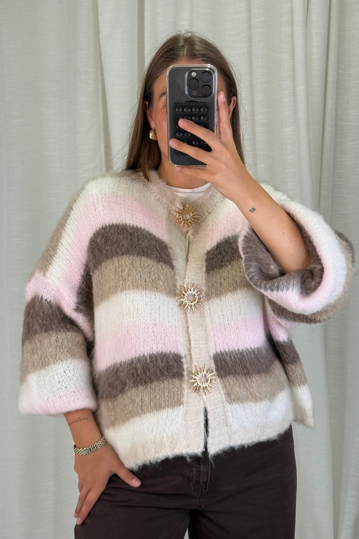 A-bee - Cecilia Knit sweater - Beige Strikbluser 