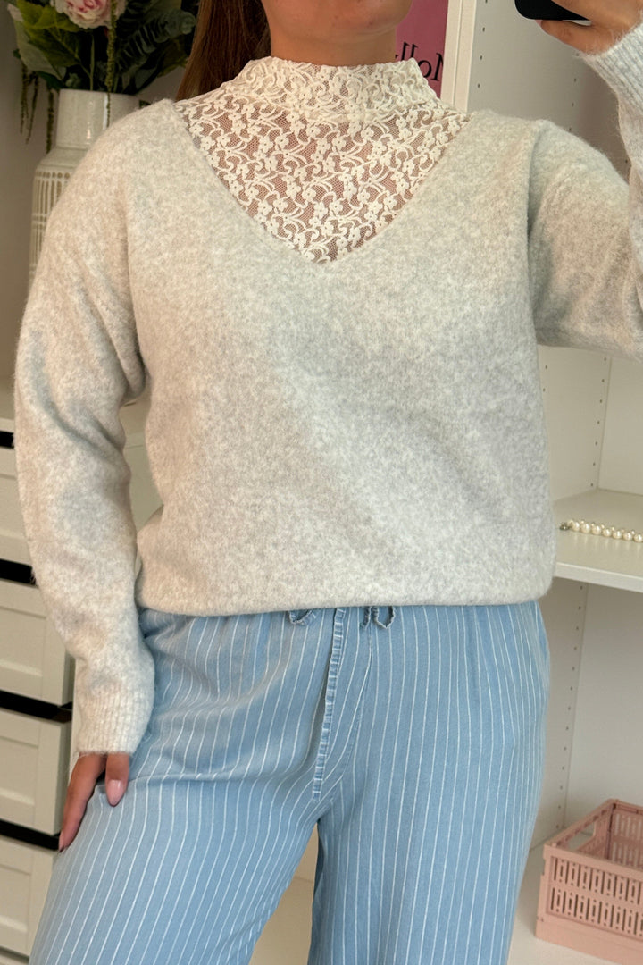 A-bee - Clarisse Striktrøjer - Light grey Strikbluser 