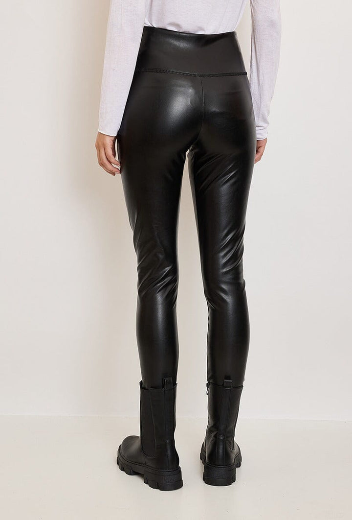 A-bee - Fake Leather Leggings Y8301 - Black Leggings 