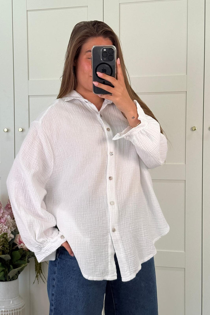 A-bee - Gabrielle Shirt Skjorte - White Skjorter 