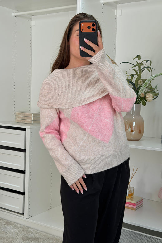 A-bee - Kenza Knit - Pink Strikbluser 