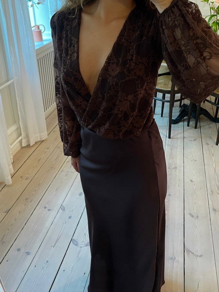 A-bee - Laurine Bodystocking - Dark Brown Bodystockings 