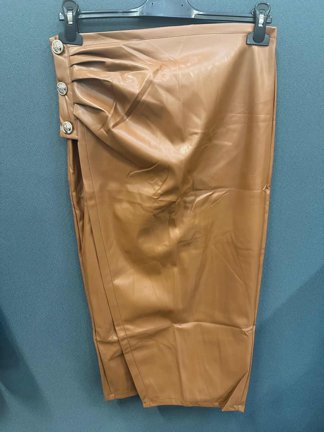 A-bee - Long Fake Leather Skirt 7525F - Taffy Nederdele 