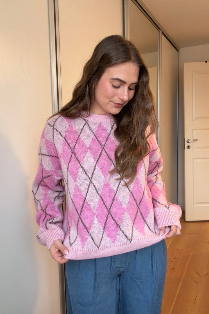 A-bee - Maika Knit - Rose Shadow Strikbluser 