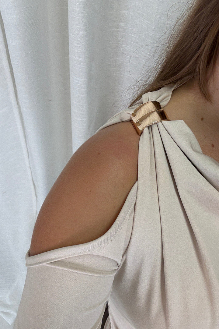 A-bee - Melinda Blouse - Taupe Bluser 