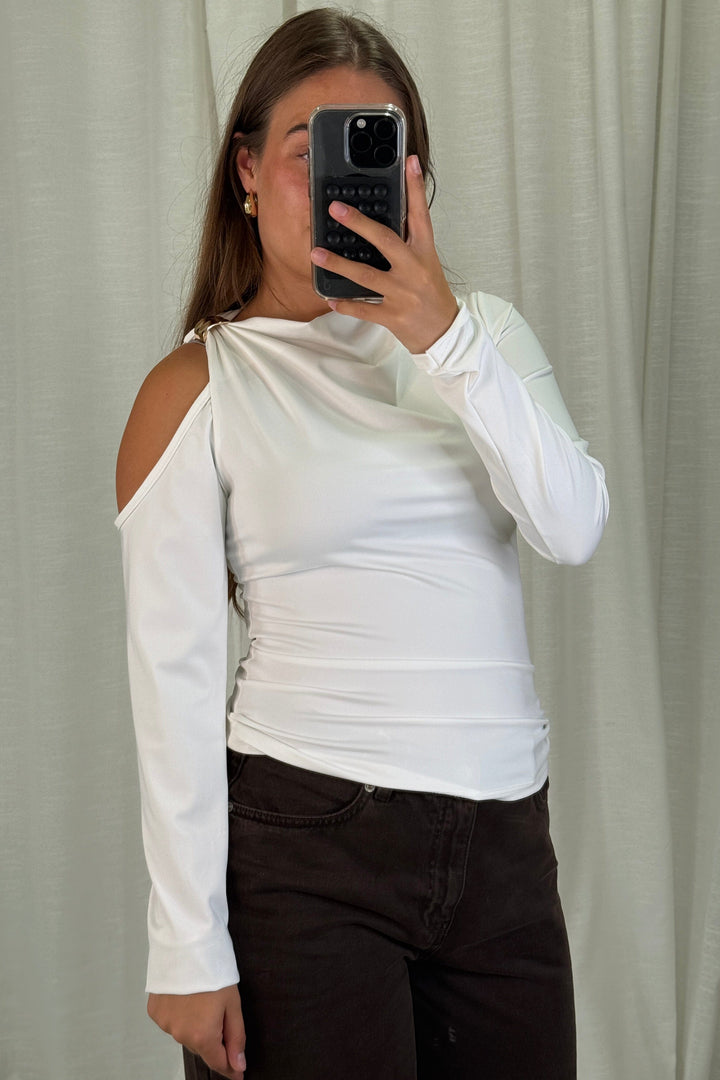 A-bee - Melinda Blouse - White Bluser 