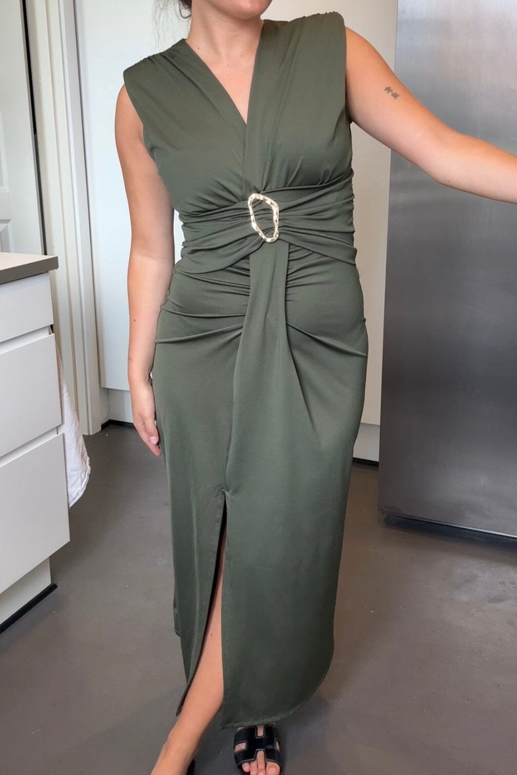 A-bee - Mirella Dress - Khaki Kjoler 