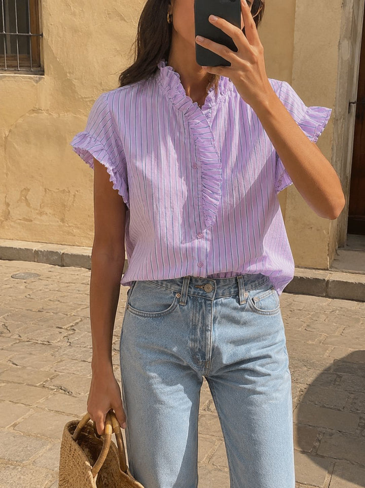 A-Bee - Sabella Blouse - Lilac Bluser 
