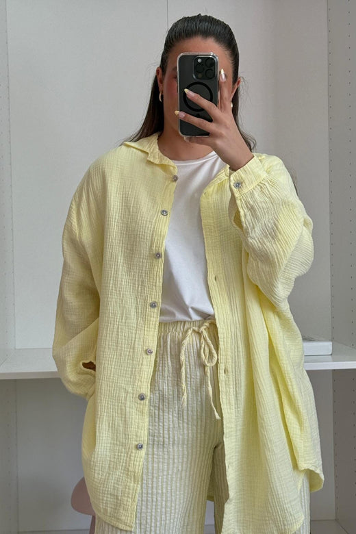 A-bee - Sara Shirt - Light Yellow Skjorter 