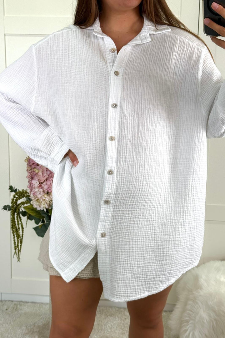 A-bee - Sara shirt Skjorte - White Skjorter 