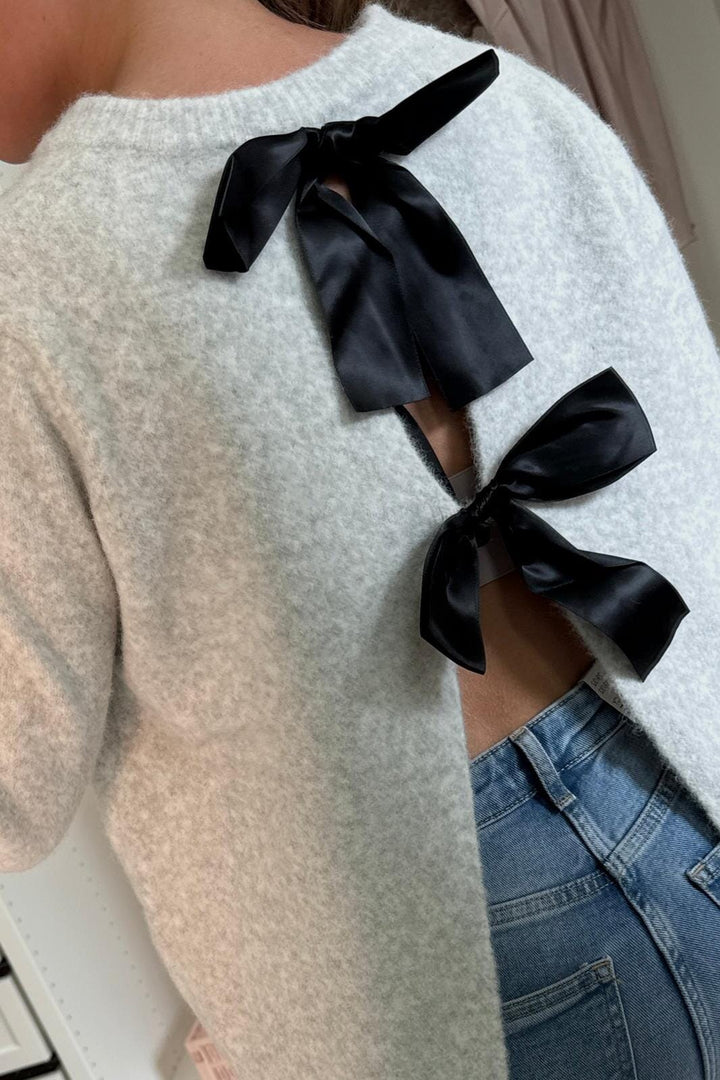 A-bee - Tina Striktrøjer - Light grey Strikbluser 