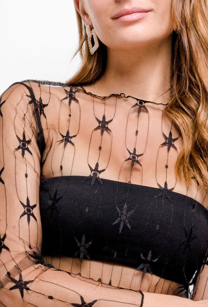 A-bee - Transparent Top 259 - Black Bluser 