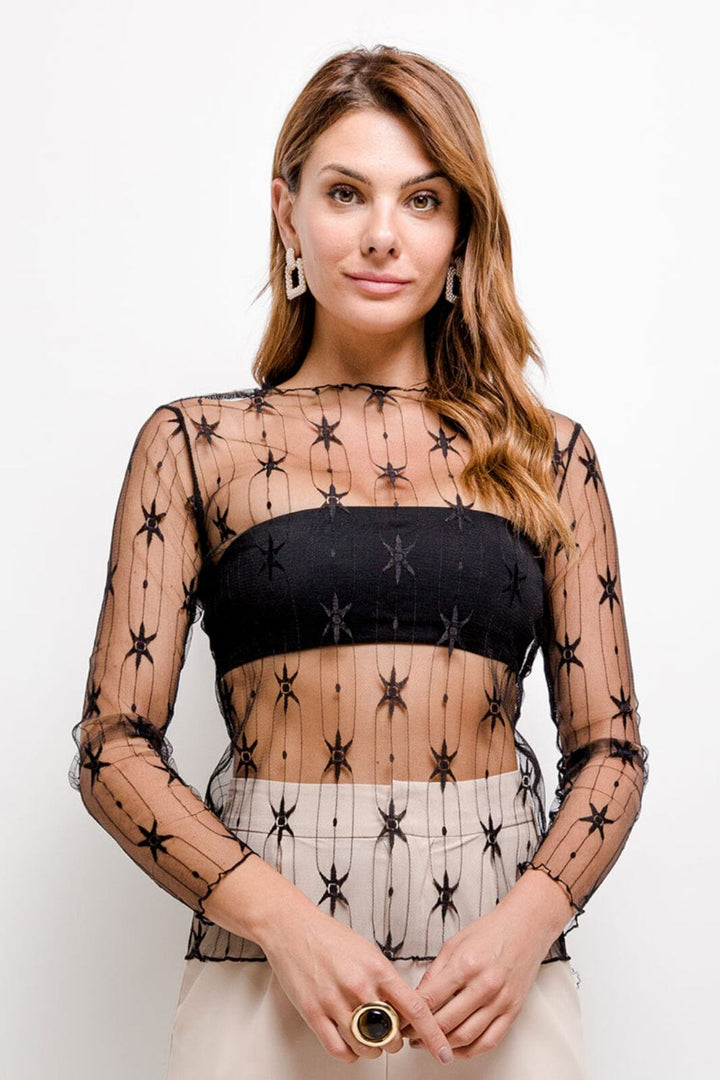 A-bee - Transparent Top 259 - Black Bluser 