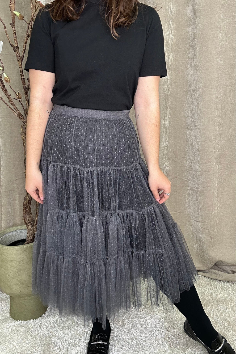 A-bee - Tulle Skirt 29693 - Grey Nederdele 