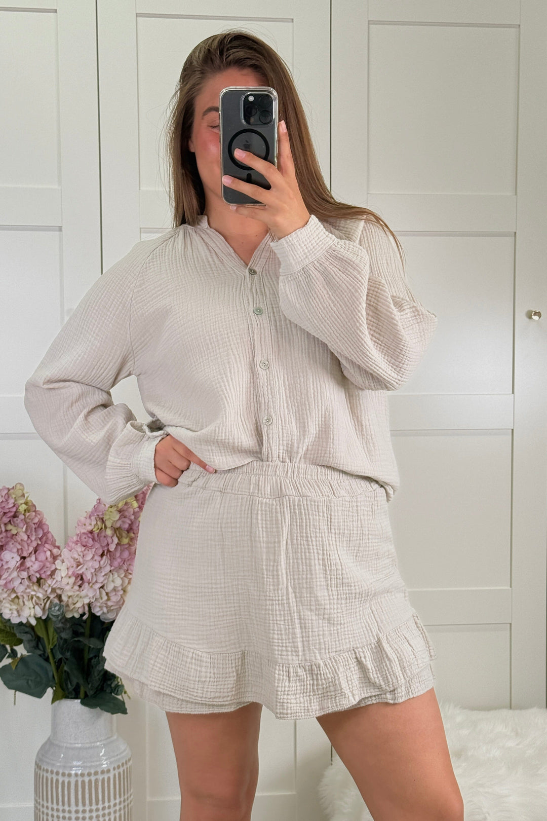 A-bee - Victoria Skjorte - Beige Skjorter 
