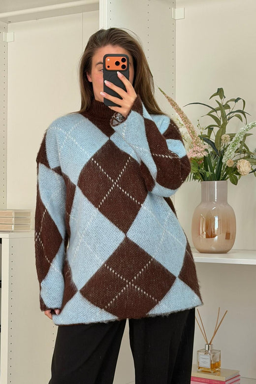 A-bee - Yamina Knit - Sky Blue Strikbluser 