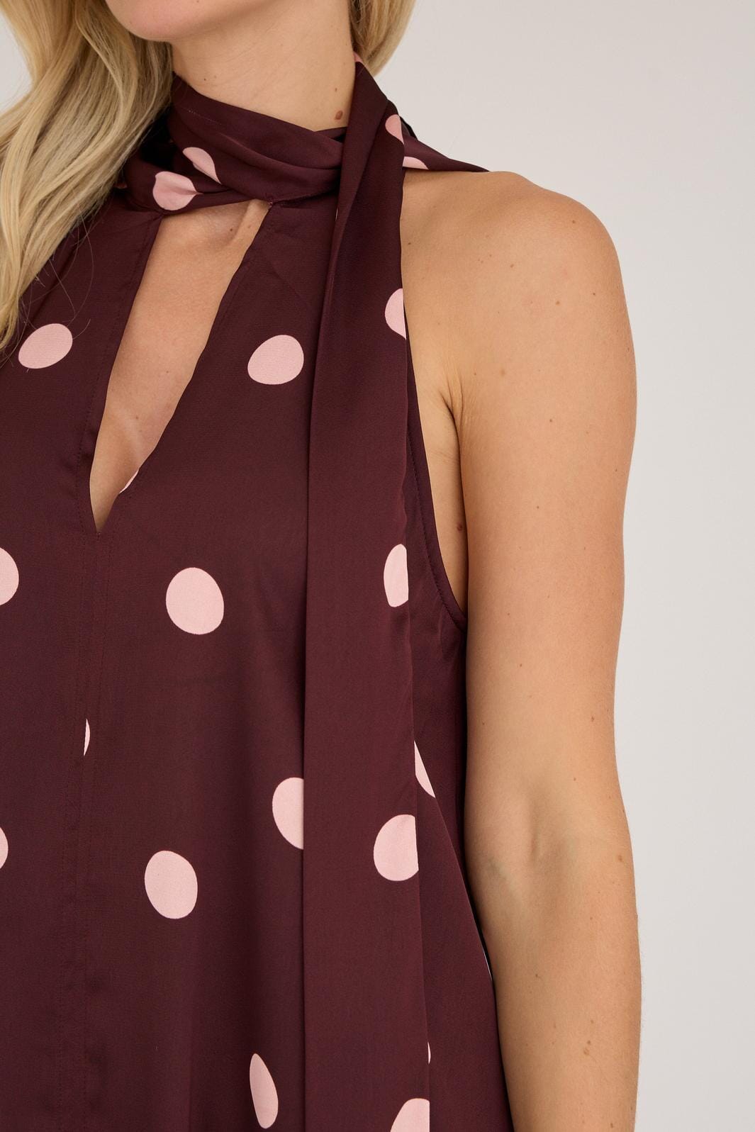 A-View - Emily Dot Dress AV8191 - 373 - Bordeaux/Rose Kjoler 