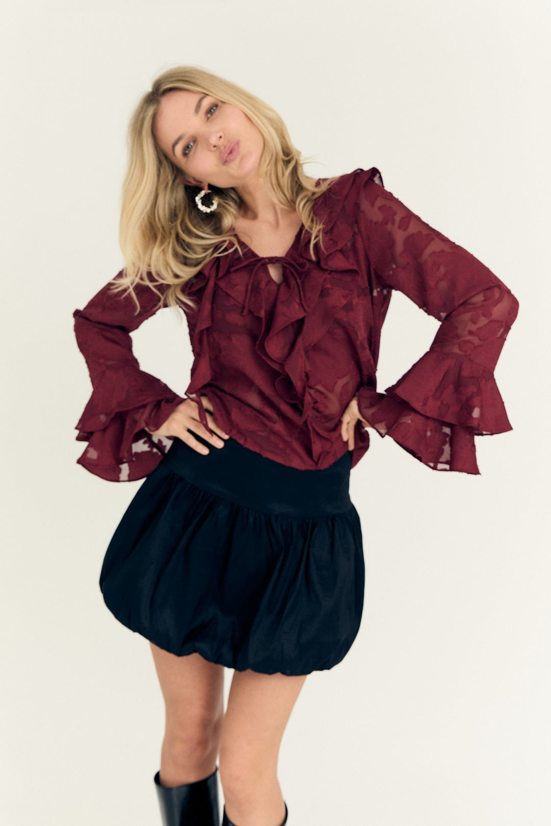 A-View - Floretta Blouse AV6090 - 266 - Cabernet Bluser 