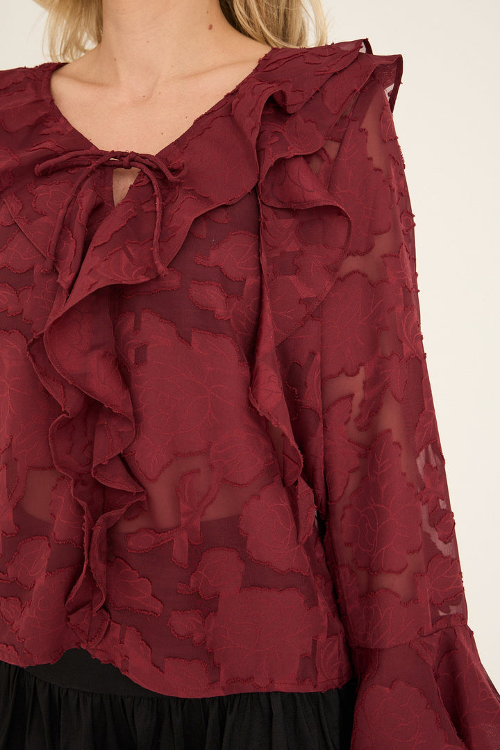A-View - Floretta Blouse AV6090 - 266 - Cabernet Bluser 