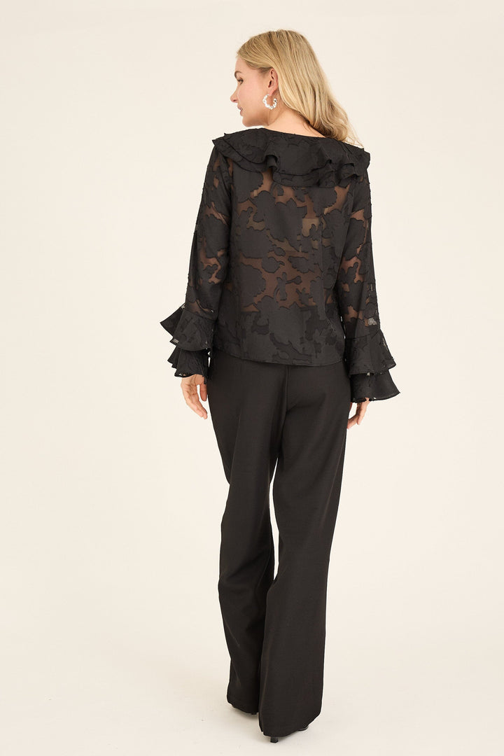 A-View - Floretta Blouse AV6090 - 999 - Black Bluser 