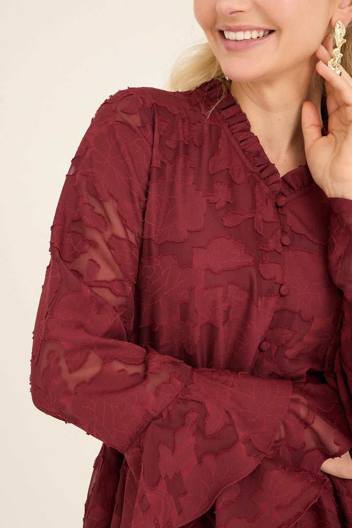 A-View - Floretta Dress AV7022 - 266 - Cabernet Kjoler 