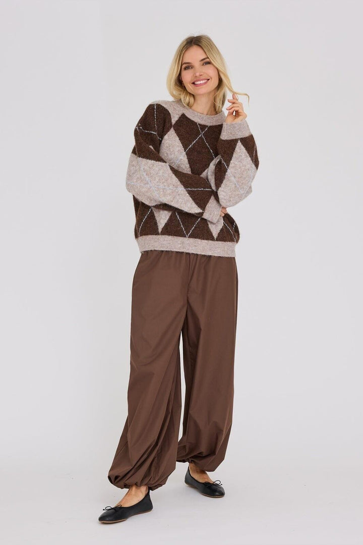 A-View - Harlekin Knit Pullover AV8218 - 194 - Dark Brown