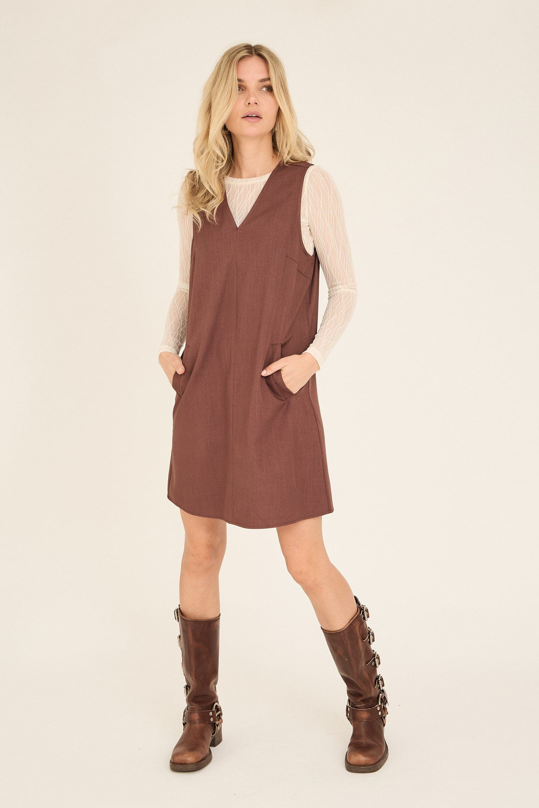 A-View - Juliette Spencer Dress AV7025 - 213 - Deep Mauve Kjoler 