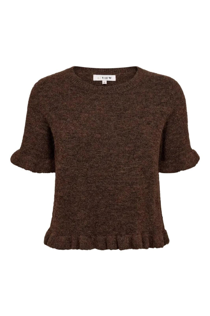 A-View - Landy Knit Blouse AV8227 - 194 - Dark Brown Bluser 