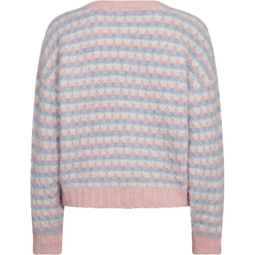 A-View - Sassi Knit Pullover AV7072 - 260 - Rose/Blue Strikbluser 