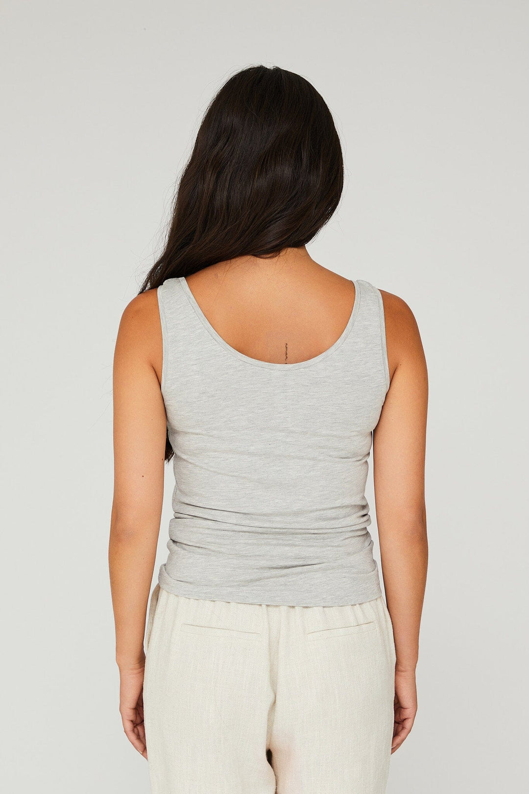 A-VIEW - Stabil Tank Top - 055 Light Grey Melange Toppe 