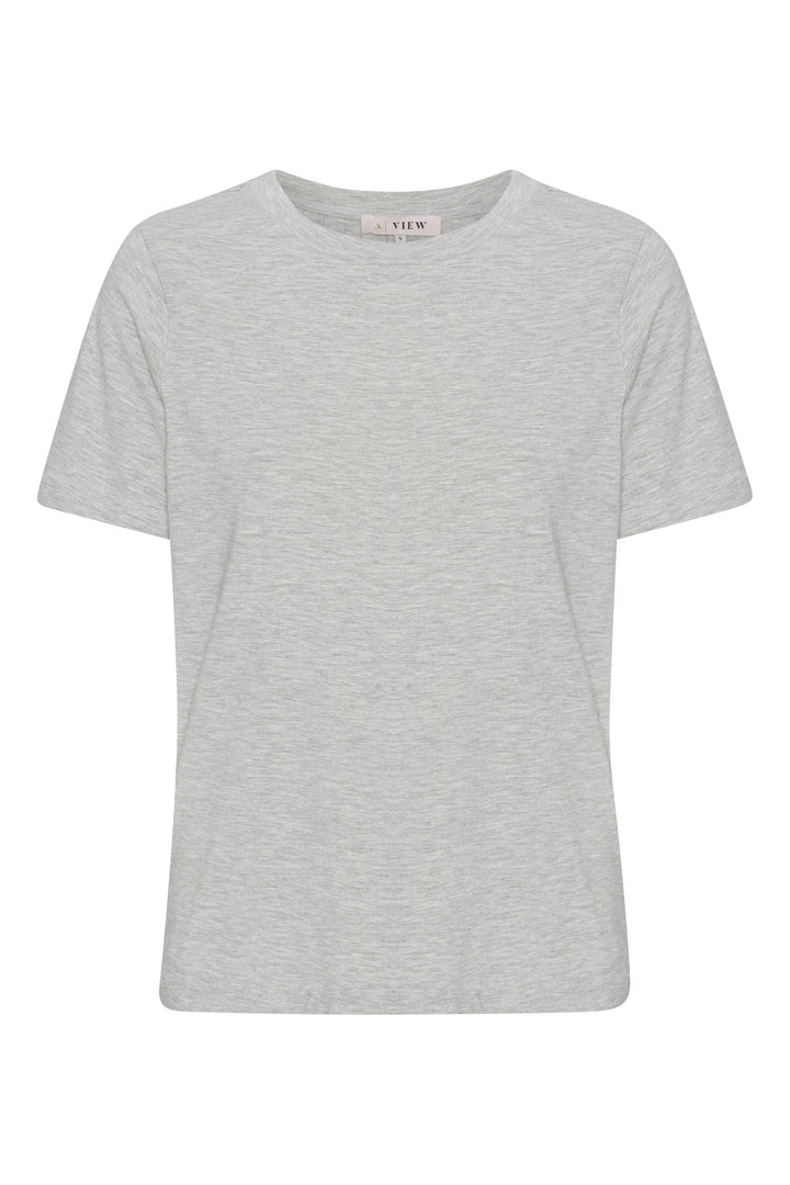 A-VIEW - Stabil Top S/S - 055 Light Grey Melange T-shirts 