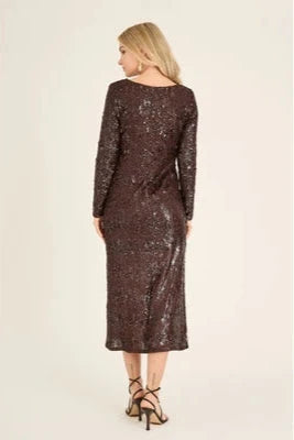 A-View - Valerie Dress AV7010 - 194 - Dark Brown Kjoler 