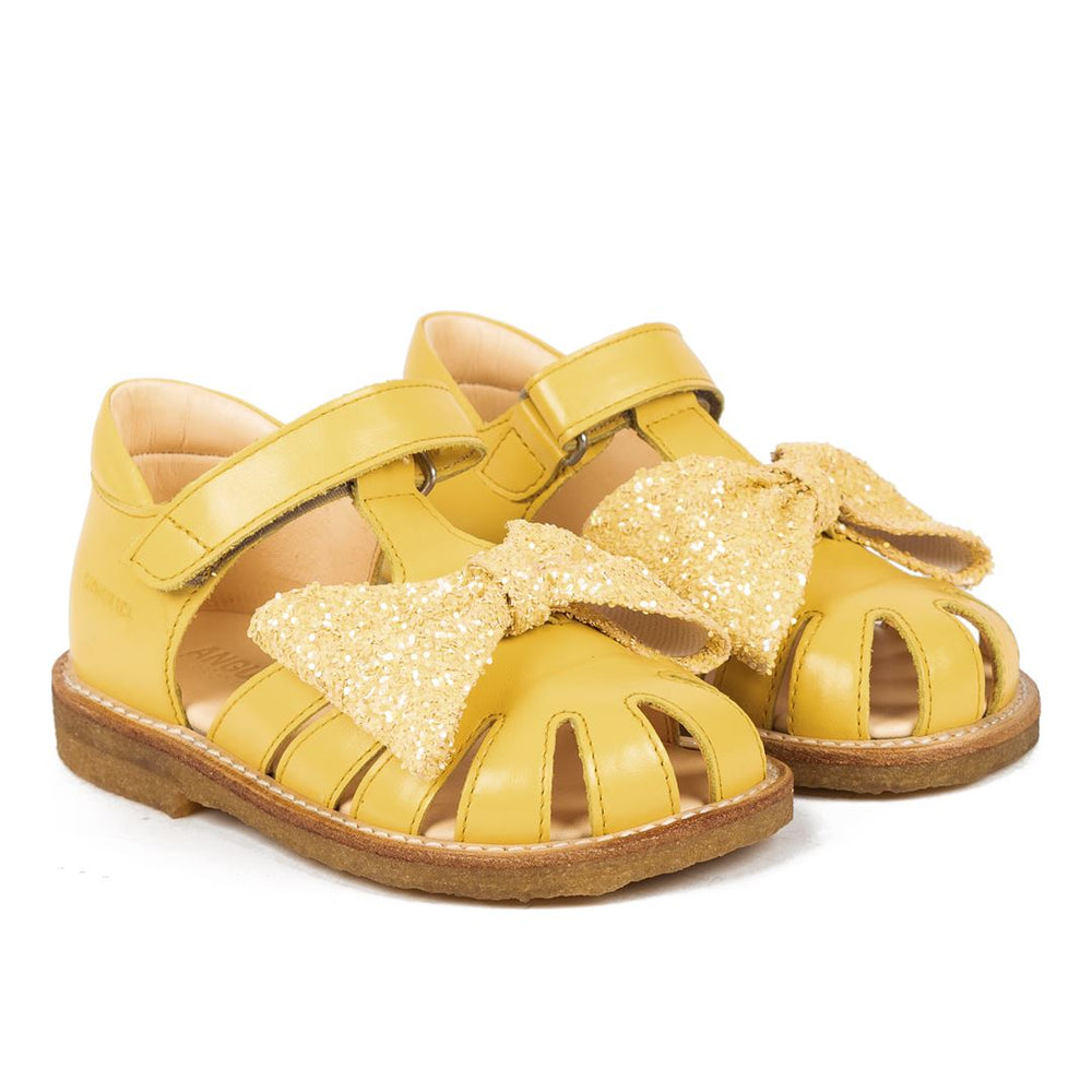 Angulus - Begynder sandal med glittersløjfe og velcrolukning - 2724/2825 Pineapple/Pineapple Glitter Gender_drenge, Gender_piger 
