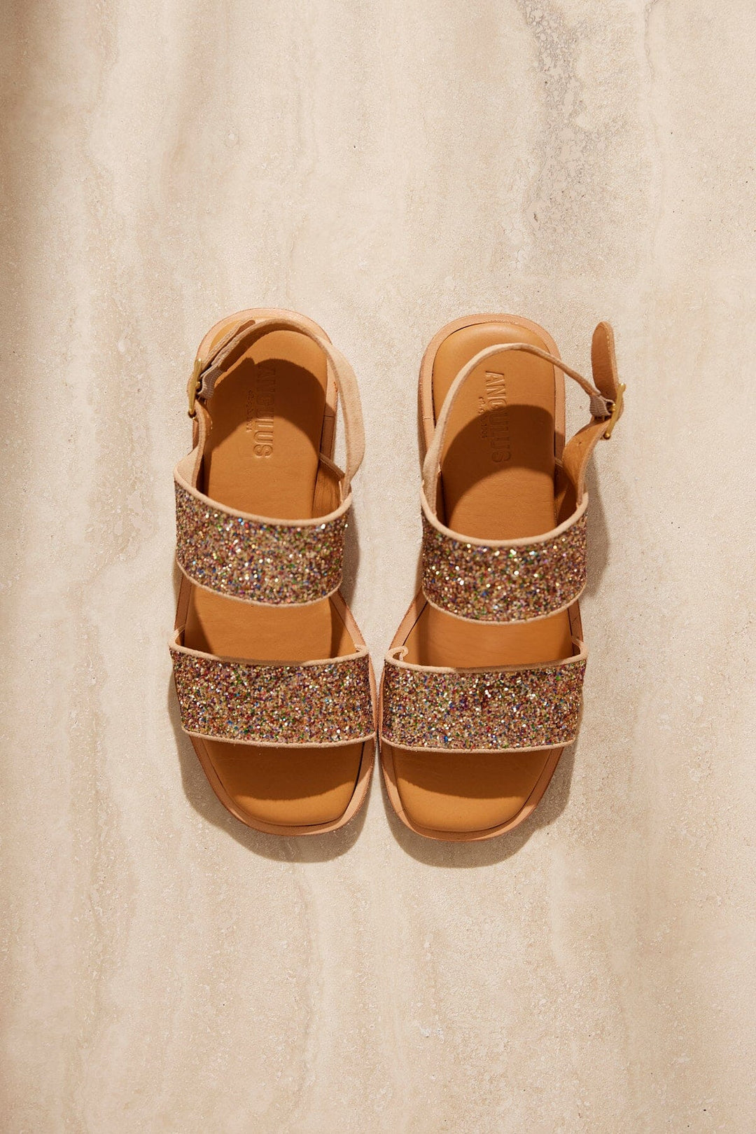 Angulus - Glitter sandal - 1149/2488 Sand/Multi Glitter Sandaler 
