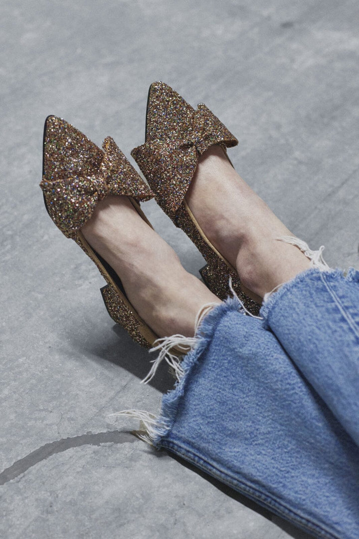 Angulus - Pump Med Sløjfe - Multi Glitter Sand Pumps 