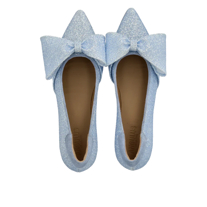 Angulus - Sløjfe Pump I Funklende Glitter 1550-105 - 4641/4610 Sky Blue Glitter/sky Blue Pumps 