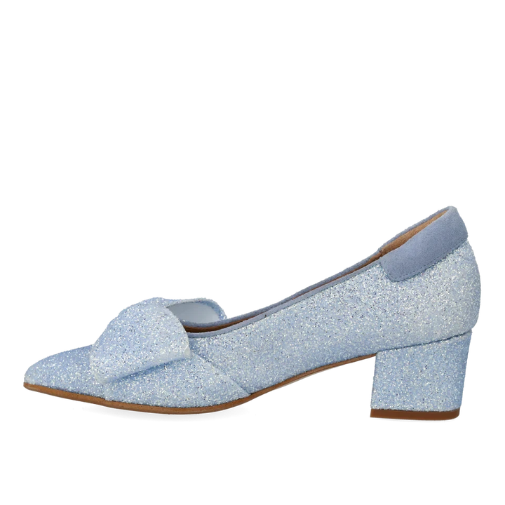 Angulus - Sløjfe Pump I Funklende Glitter 1550-105 - 4641/4610 Sky Blue Glitter/sky Blue Pumps 