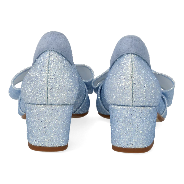 Angulus - Sløjfe Pump I Funklende Glitter 1550-105 - 4641/4610 Sky Blue Glitter/sky Blue Pumps 
