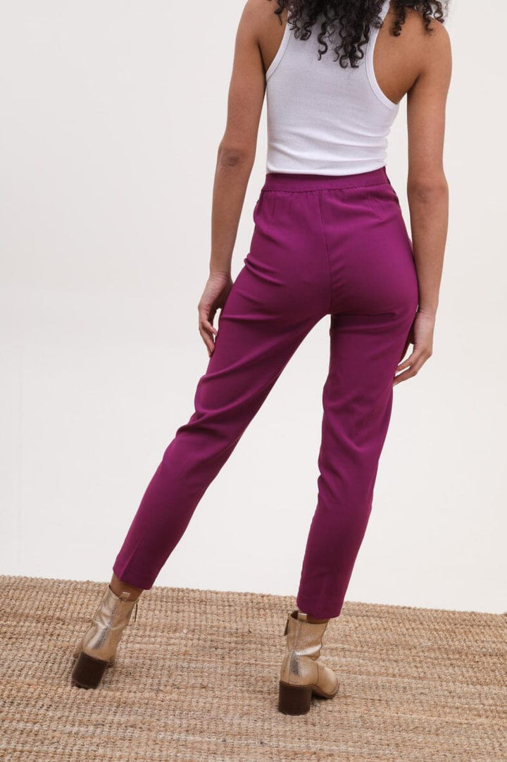 Anobel Copenhagen - Slim Pants With Gold Buttons P104 - Mauve Bukser 