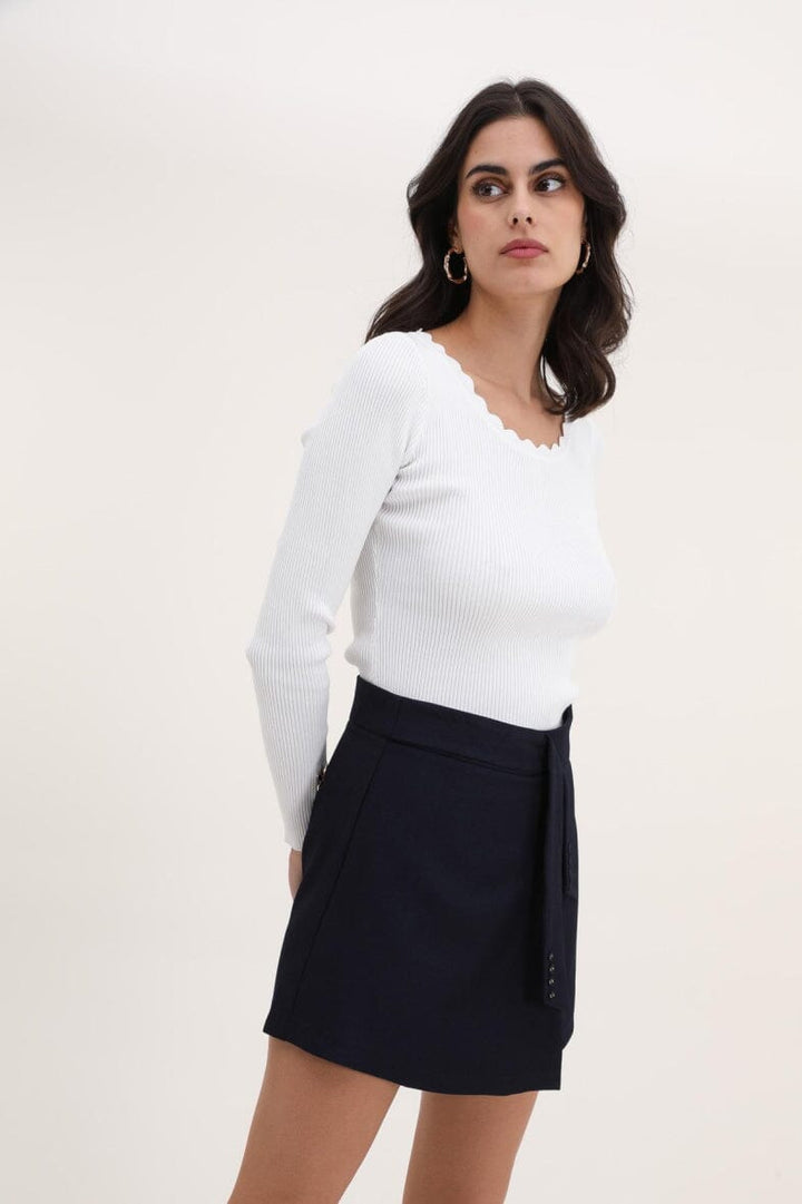 Anobel Copenhagen - Wool Skirt Shorts PC87B - Navy Nederdele 