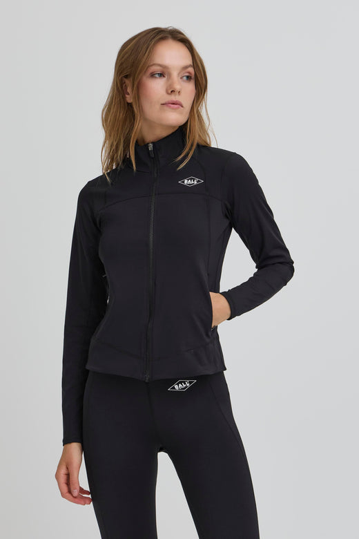 Ball - Baforma Ls Zipblouse 50405369 - 193911 - Black Bluser 