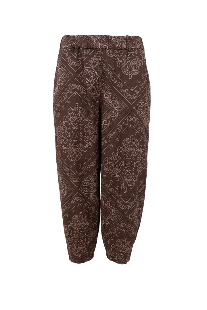 Black Colour - Abbie Barrel Pant 40977 - Coffee Paisley